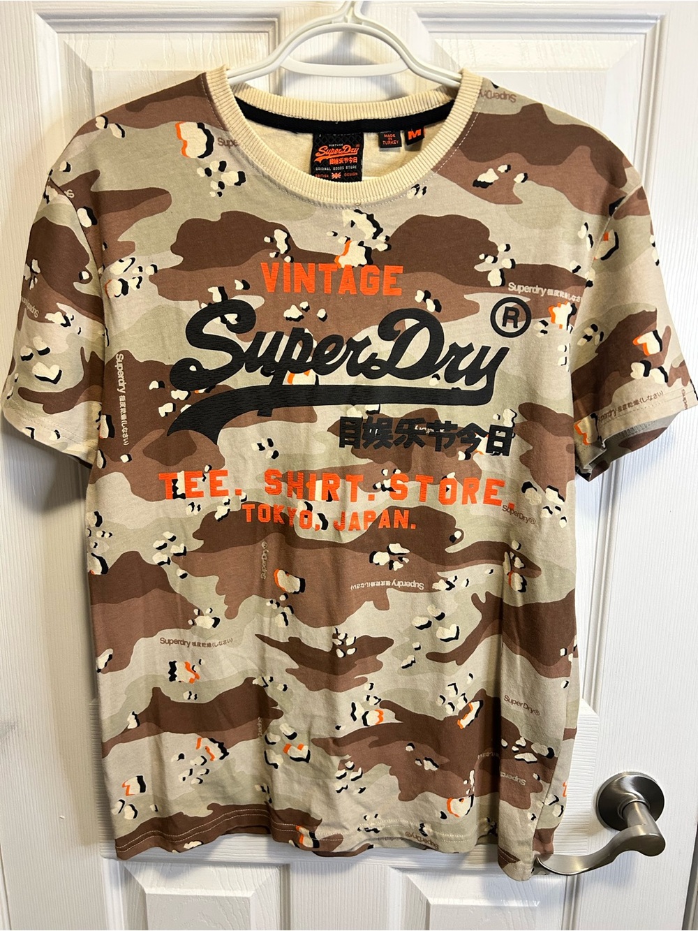Vintage SuperDry Japan Camo Tee - Brown, Tan & Orange
